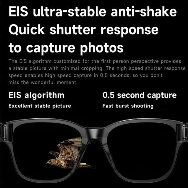 Alt view image 5 of 6 - Smart AI Glasses with Camera, 800W Cameras & Photo Capture, Real-Time Translation, Recording Glasses with AI Assistant, Open-Ear Audio, Object Recognition, Bluetooth, for Travel (A1#)