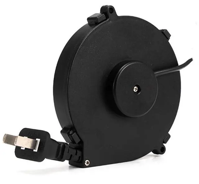 Main image of Automatic Retractable 2-Core Power Cord Reel PA6+ABS Fireproof V0 Material with 18AWG Cable for Home Appliances, Office Equipment, Cable Length - 1.6 Meters (Full circle type)
