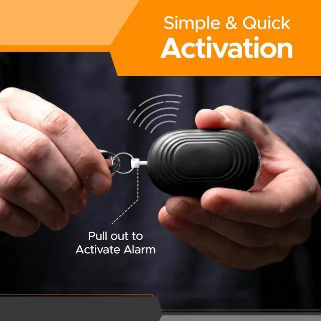 Alt view image 3 of 7 - Personal Safety Alarm for Women, 120DB, Black | Dual LED flashlight and keychain attachment deliver a loud deterrent alert on the go