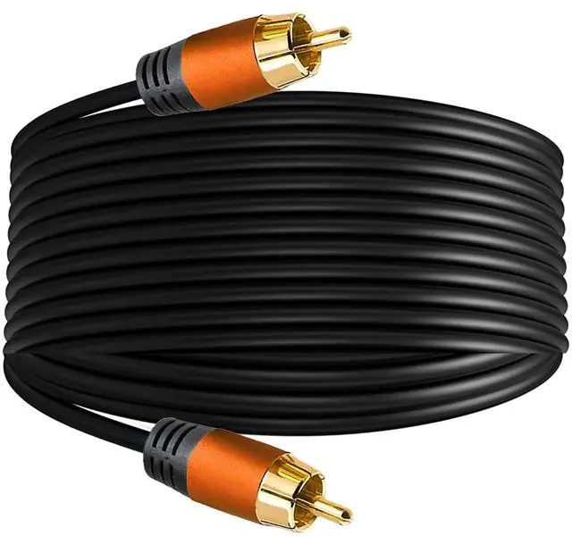 Alt view image 3 of 6 - Digital Coaxial Audio Cable 16.5FT, 1RCA Male to 1RCA Male for Subwoofer, Home Theater, Video/Audio, Rear View Parking Camera