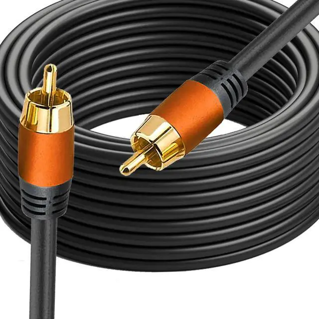 Alt view image 4 of 6 - Digital Coaxial Audio Cable 16.5FT, 1RCA Male to 1RCA Male for Subwoofer, Home Theater, Video/Audio, Rear View Parking Camera