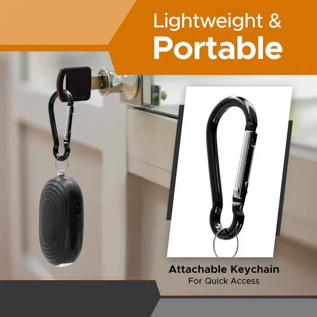 Alt view image 6 of 7 - Personal Safety Alarm for Women, 120DB, Black | Dual LED flashlight and keychain attachment deliver a loud deterrent alert on the go