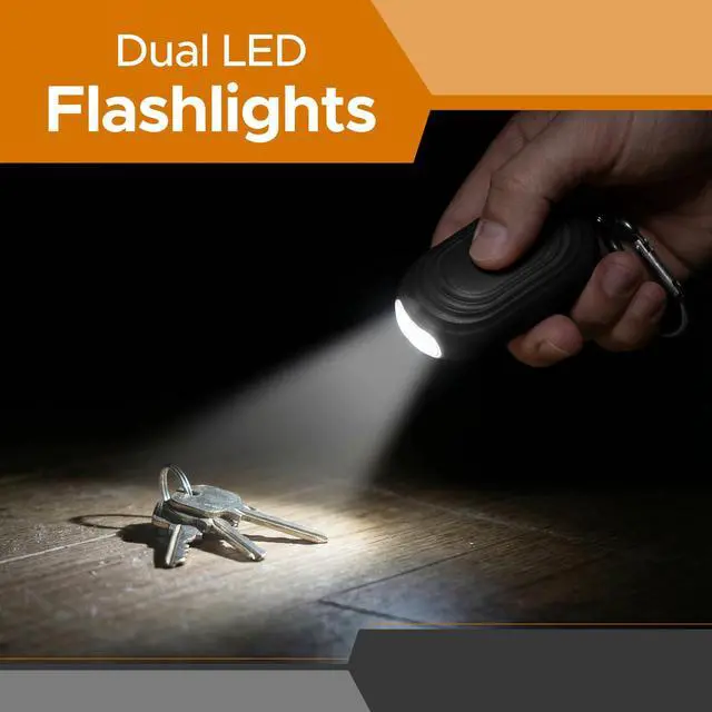 Alt view image 7 of 7 - Personal Safety Alarm for Women, 120DB, Black | Dual LED flashlight and keychain attachment deliver a loud deterrent alert on the go