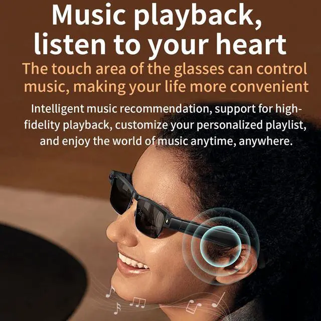 Alt view image 6 of 6 - Smart AI Glasses with Camera, 800W Cameras & Photo Capture, Real-Time Translation, Recording Glasses with AI Assistant, Open-Ear Audio, Object Recognition, Bluetooth, for Travel (B1#)