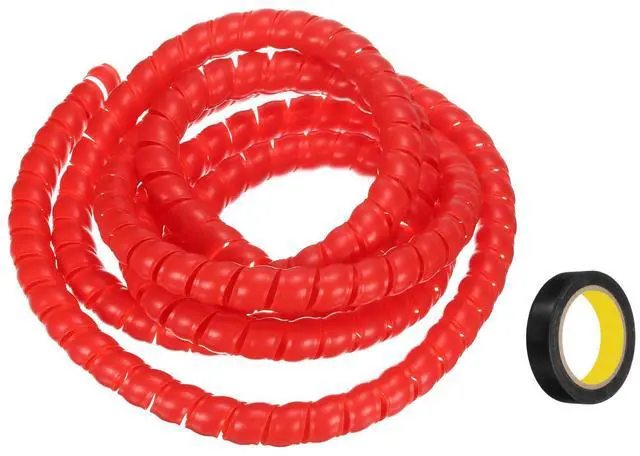 Main image of Spiral Cable Wrap 9.8ft/3.0M 20mm Cable Management Sleeve PP Insulation Cord Organizer for Computer Wire Power Cable Gas Pipe Red with Tape