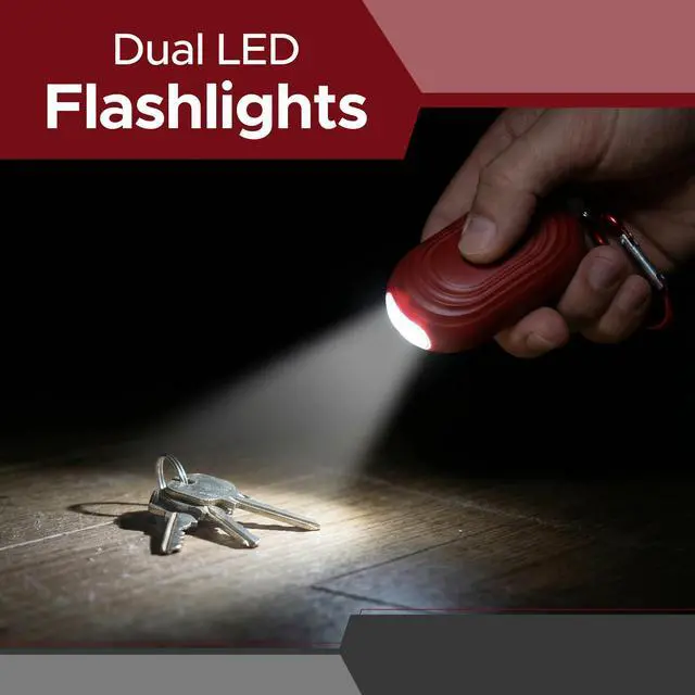 Alt view image 7 of 7 - Personal Safety Alarm for Women, 120DB, Red | Dual LED flashlight and keychain attachment deliver a loud deterrent alert on the go