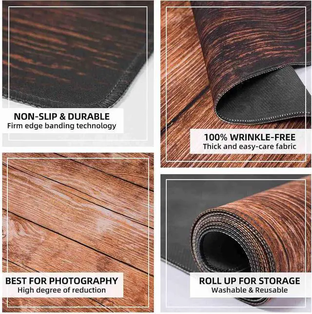 Alt view image 5 of 6 - Photography Floor Mats Brown Rubber Floor Backdrop 5x4ft | Non-Slip Mat for Video, Flooring for Indoor Shooting for Photography Studio