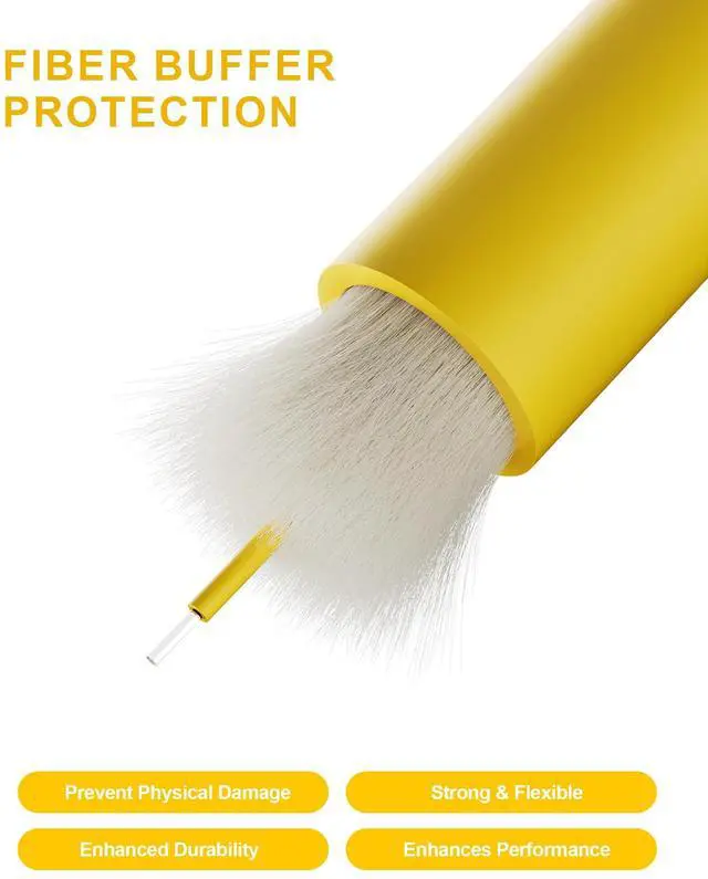 Alt view image 5 of 6 - OS1 LC to ST Fiber Patch Cable, Duplex Singlemode, 0.5M(1FT), 8Pack | ST to LC Fiber Patch Cable, LSZH 9/125µm Jumper Optical Patch Cord Yellow for Media Converters