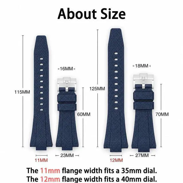 Alt view image 4 of 6 - Quick Release Rubber Strap for PRX Watch 40mm 35mm | FKM Replacement Band for PRX Series Powermatic 8011mm/12mm