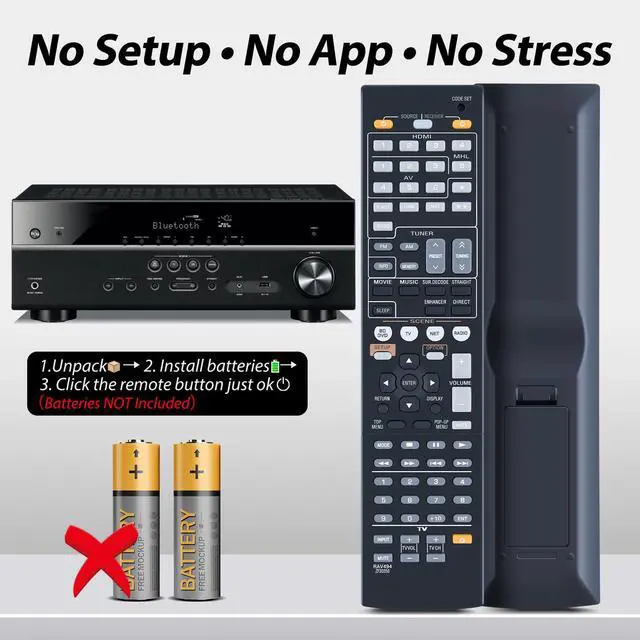 Alt view image 6 of 7 - New RAV494 ZF30350 Remote Control Replacement for Yamaha AV Receiver RXV475 RXV475BL RX-V475 RX-V475BL HTR-4066 HTR4066