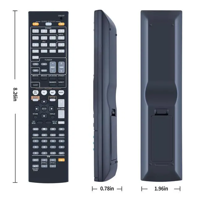 Alt view image 7 of 7 - New RAV494 ZF30350 Remote Control Replacement for Yamaha AV Receiver RXV475 RXV475BL RX-V475 RX-V475BL HTR-4066 HTR4066