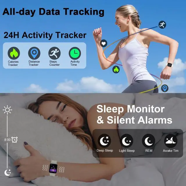 Alt view image 4 of 7 - Smart Watch for Women Men (Answer/Make Call), Smartwatch with Heart Rate/Sleep Monitor/Pedometer, 2026 New Fitness Watch IP68 Waterproof, 113+ Sports Modes,Activity Tracker for Android iOS-White
