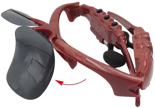Alt view image 5 of 7 - Wireless Bluetooth Sunglasses Anti-ray Stereo 5.1 Music Bluetooth Headphones for Women Support Both Headset and Hands-free for All Kinds of Cell Phones (Red-gray)