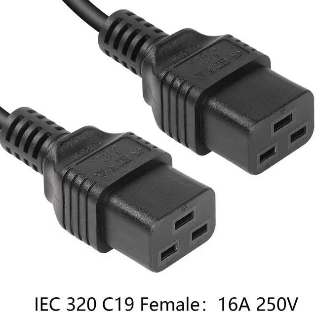Alt view image 2 of 6 - IEC 320 C20 to Dual C19 Power Cord,C20 Male to 2 x C19 Y Splitter Adapter Extension Power Cable Cord(Black C20 to Dual C19)