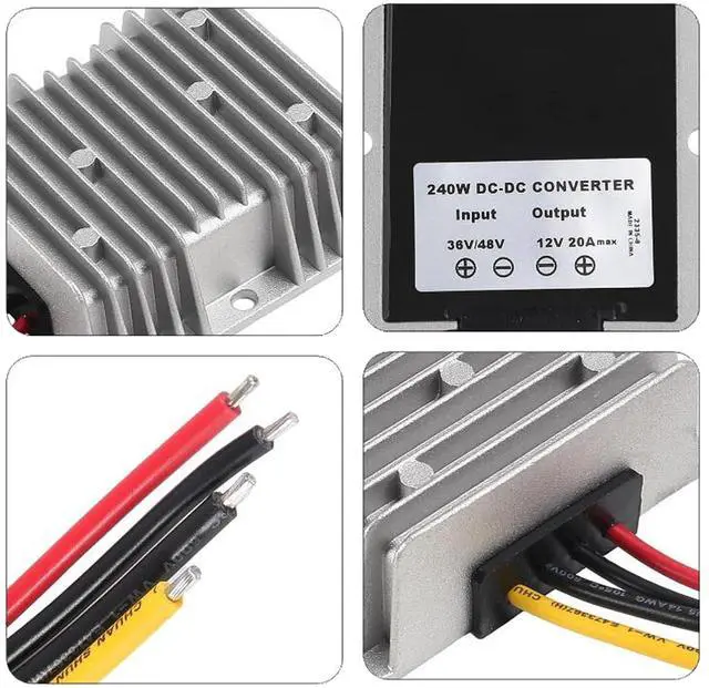 Alt view image 2 of 5 - DC Voltage Reducer Converter DC 36V/48V to 12V 20A Automatic Step Down Up Voltage Regulator Power Converter Waterproof Module Transformer for Golf Cart Club Car