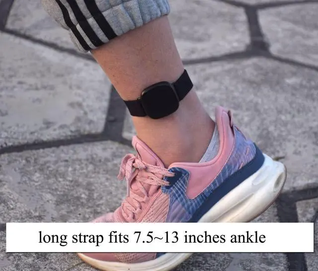 Alt view image 5 of 5 - 2-Pack Adjustable Elastic Bands, Wrist and Ankle bands with Tri-glide Slider for Fitbit Sense 1/2 or Versa 3/4, Stretchy Band for Men and Women, Black, Medium