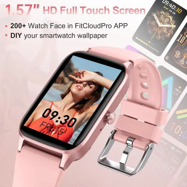 Alt view image 5 of 7 - Smart Watch for Women, 1.57" Smartwatch (Answer/Make Call), 2025 NEW Fitness Tracker with 110+ Sport Modes, Heart Rate/Sleep Monitor, IP68 Waterproof, Pedometer, Fitness Watch for Android iOS Pink