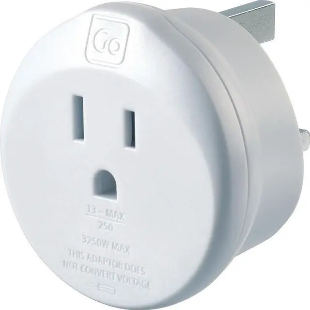 Main image of US to UK Plug Adapter, Travel Adapter | Earthed Adapter for Small Electrical Devices, Travel Essentials for North American Travelers to the UK