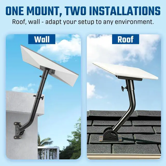 Alt view image 3 of 7 - Gen3 Mount for Starlink Standard 4/4X Adjustable Wall/Roof Mounting Kit with Aluminum Pipe Adapter Compatible with Starlink Standard Gen 3/V3