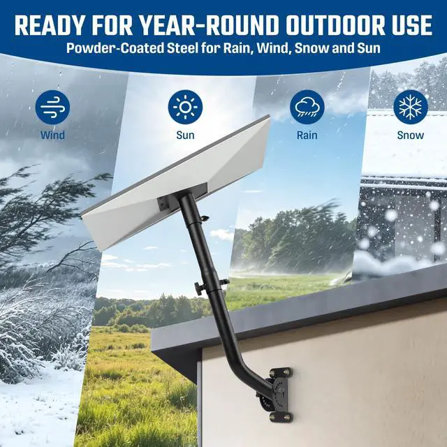 Alt view image 6 of 7 - Gen3 Mount for Starlink Standard 4/4X Adjustable Wall/Roof Mounting Kit with Aluminum Pipe Adapter Compatible with Starlink Standard Gen 3/V3