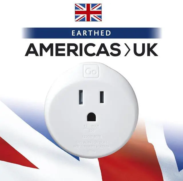 Alt view image 2 of 7 - US to UK Plug Adapter, Travel Adapter | Earthed Adapter for Small Electrical Devices, Travel Essentials for North American Travelers to the UK