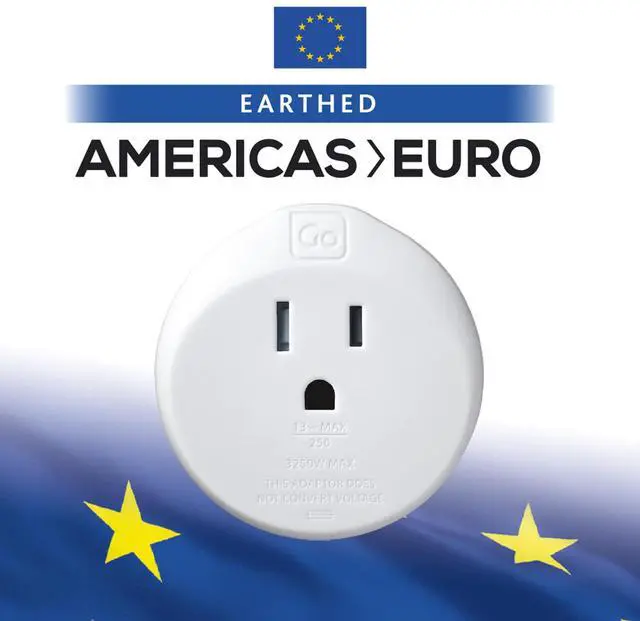 Alt view image 2 of 6 - US to Europe Plug Adapter, Travel Adapter | Earthed Adapter for Small Electrical Devices, Travel Essentials for North American Travelers to Europe