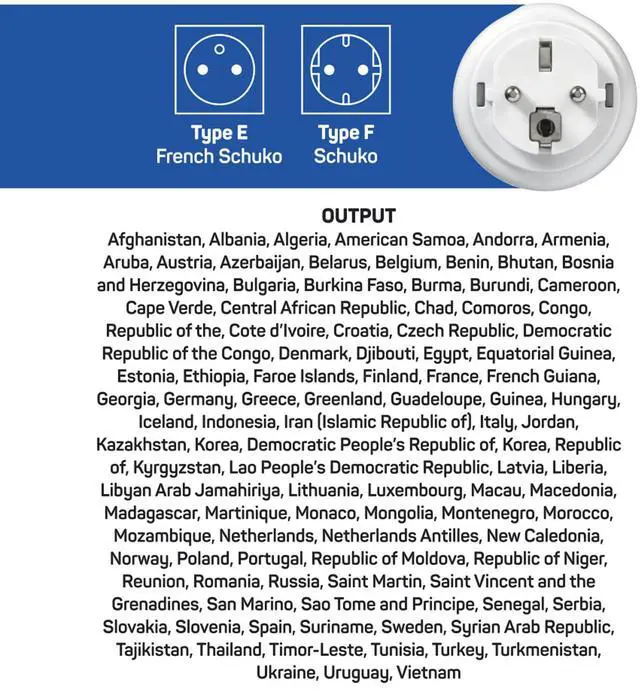 Alt view image 6 of 6 - US to Europe Plug Adapter, Travel Adapter | Earthed Adapter for Small Electrical Devices, Travel Essentials for North American Travelers to Europe