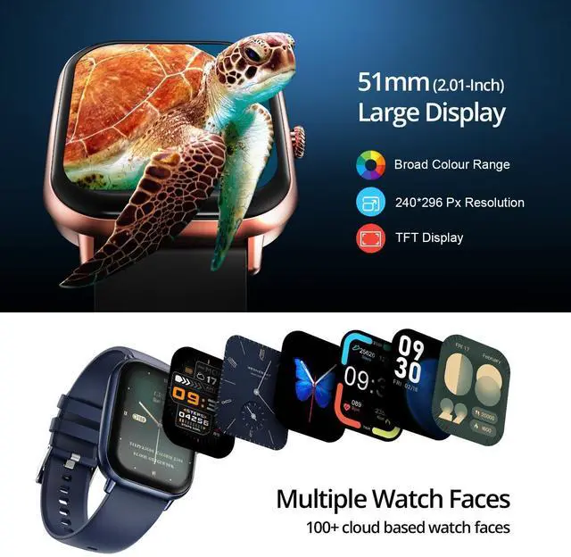 Alt view image 2 of 7 - Ninja Call Pro Max 51.05mm (2.01 inch) HD Display Smart Watch, Bluetooth Calling, 120+ Sports Modes, Health Suite, Voice Assistance (Blue)