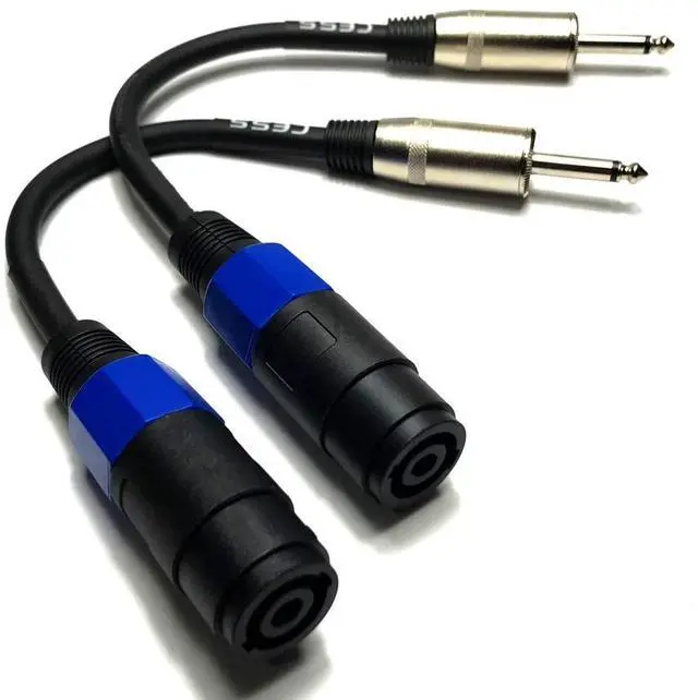 Alt view image 3 of 5 - Speakon Female to 1/4" Male TS Speaker Cable, 6 in, 2-Pack
