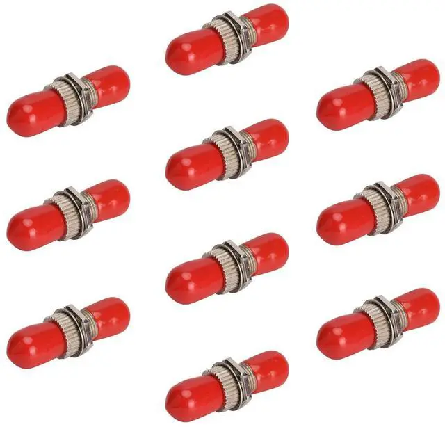 Main image of ST Fiber Optic Adapter - ST to ST Simplex Singlemode & Multimode Coupler - 10 Pack - Metal