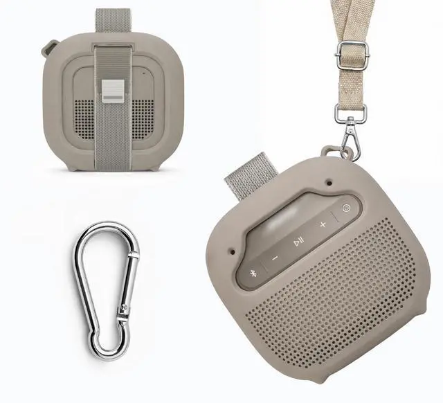 Main image of Silicone Cover for Bose New SoundLink Micro Portable Bluetooth Speaker (2nd Gen) with Neck Lanyard (Sandstone)
