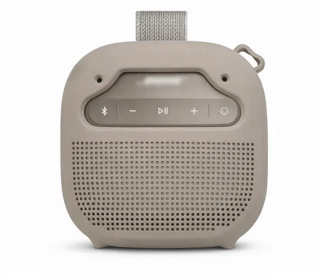 Alt view image 2 of 5 - Silicone Cover for Bose New SoundLink Micro Portable Bluetooth Speaker (2nd Gen) with Neck Lanyard (Sandstone)