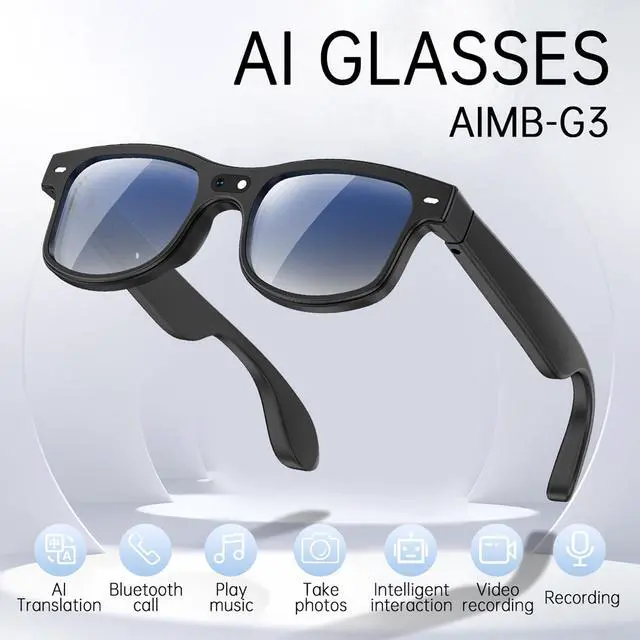 Alt view image 2 of 7 - Smart Safety AI Glasses, 4K Camera with Video Recording, Bluetooth 5.0, Enhanced Audio & Noise-Canceling Mics, AI Object Detection & Real-Time Translation for Business, Outdoor(G3)
