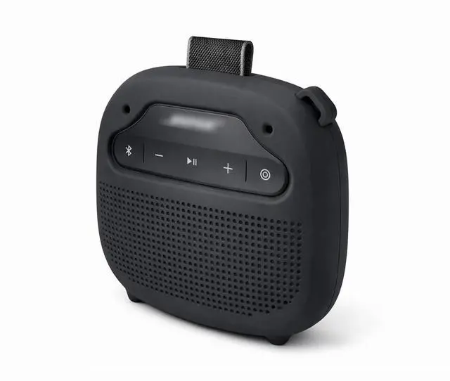 Alt view image 2 of 4 - Silicone Cover for Bose New SoundLink Micro Portable Bluetooth Speaker (2nd Gen) with Neck Lanyard (Black)