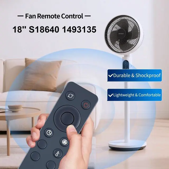 Alt view image 2 of 7 - New S18640 Fan Remote Control Replacement for Replace Remote Control Compatible with Lasko Elite Collection 18 inch Adjustable Pedestal Fan S18640 1493135