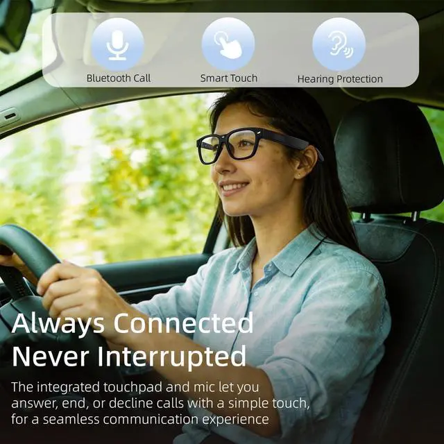 Alt view image 5 of 7 - Smart Safety AI Glasses, 4K Camera with Video Recording, Bluetooth 5.0, Enhanced Audio & Noise-Canceling Mics, AI Object Detection & Real-Time Translation for Business, Outdoor(G3)