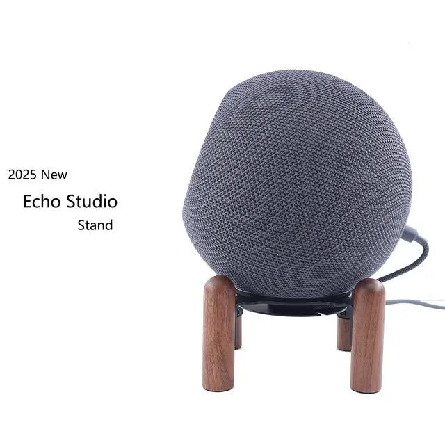 Alt view image 2 of 6 - Desk Stand Compatible for Echo Studio 2025 and Echo 4th Generation Black Walnut