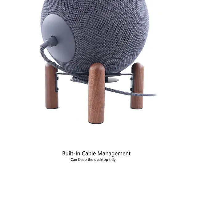Alt view image 3 of 6 - Desk Stand Compatible for Echo Studio 2025 and Echo 4th Generation Black Walnut