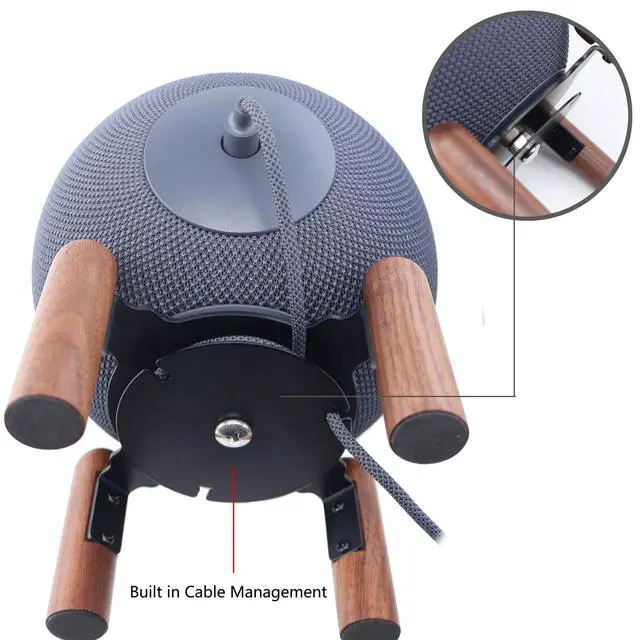 Alt view image 4 of 6 - Desk Stand Compatible for Echo Studio 2025 and Echo 4th Generation Black Walnut