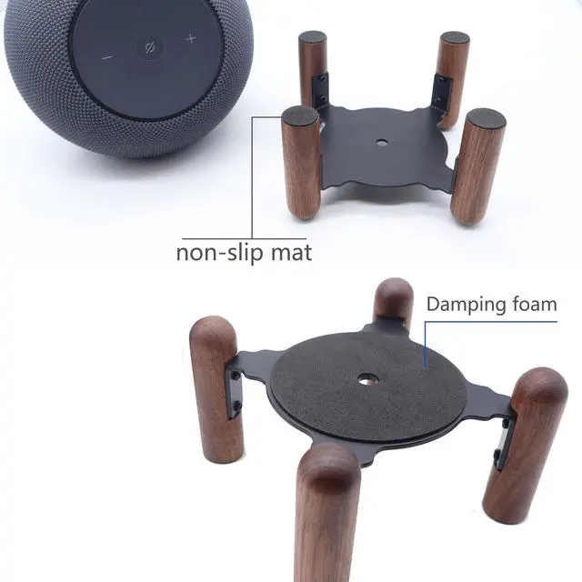 Alt view image 6 of 6 - Desk Stand Compatible for Echo Studio 2025 and Echo 4th Generation Black Walnut