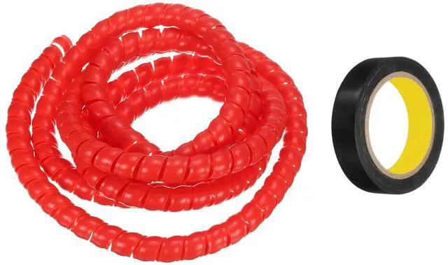 Alt view image 3 of 5 - Spiral Cable Wrap 9.8ft/3.0M 20mm Cable Management Sleeve PP Insulation Cord Organizer for Computer Wire Power Cable Gas Pipe Red with Tape