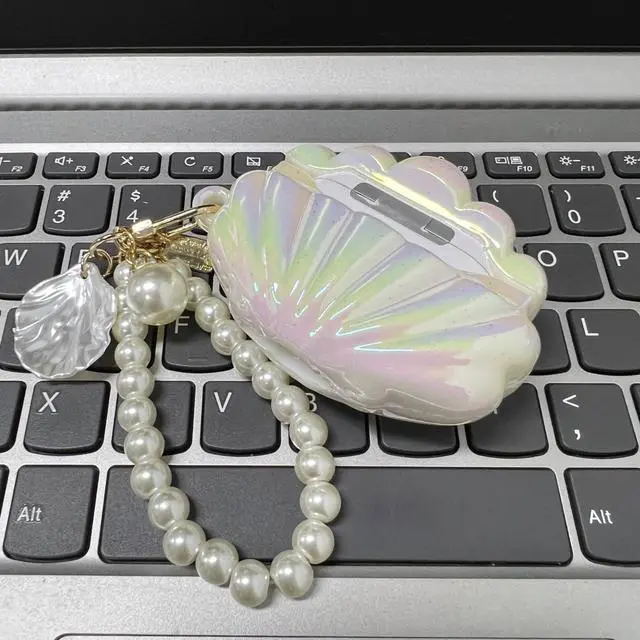 Alt view image 5 of 6 - for Airpods 4 Case, Beautiful Interesting Creative Glitter 3D Seashell Headphone Protective Shell for AirPods 4 Earphone Cover for Girls Women