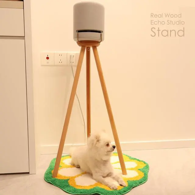 Alt view image 4 of 7 - Compatible for Echo Studio Wood Stand,and Other Suitable Speakers