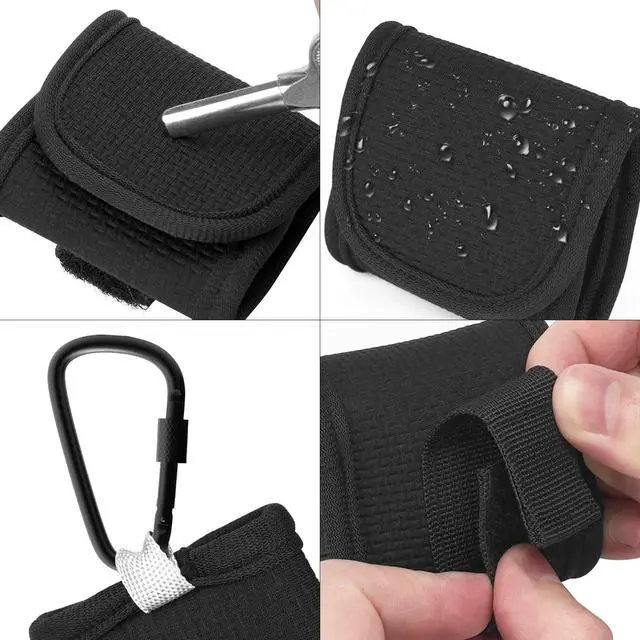 Alt view image 3 of 6 - Earbuds Pouch with Belt Loop & Bag Strap Clip, Soft Lining Carrying Case Compatible with Apple AirPods Pro 3, Pro 2, AirPods 4, 3, 2 Charging Cases, Black