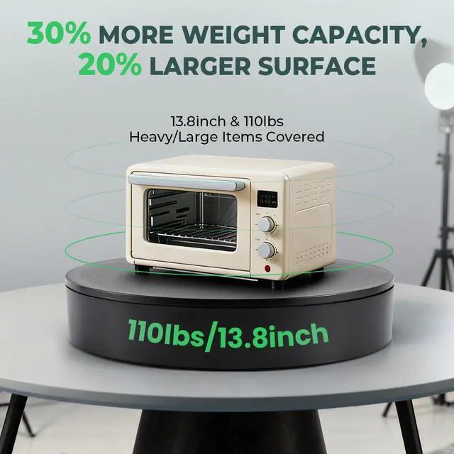 Alt view image 2 of 6 - Photography Turntable 13.7inch/110lb with Remote Control | Motorized Rotating Display Stand, 360 Degree for Product Photography, Video Shooting, 3D Scanning and Commercial Exhibition
