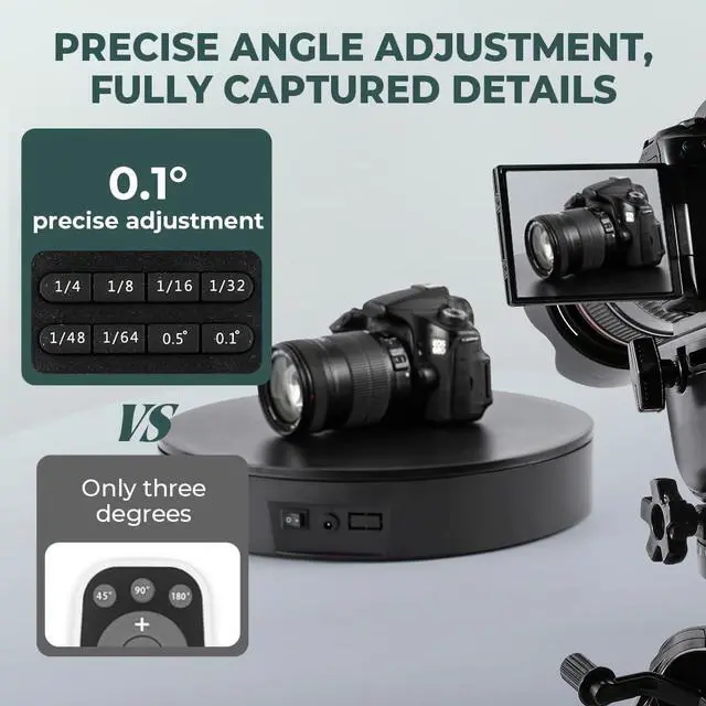 Alt view image 3 of 6 - Photography Turntable 13.7inch/110lb with Remote Control | Motorized Rotating Display Stand, 360 Degree for Product Photography, Video Shooting, 3D Scanning and Commercial Exhibition