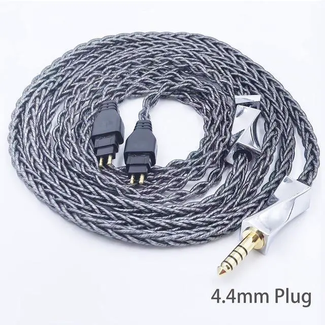 Alt view image 2 of 6 - HD650 Audio Cable 8N Single Crystal Silver-Plated Mixed Cord Compatible with Sennheiser HD600 HD580 HD660S HD6XX HD565 HD545 Headphones 4.4mm Plug