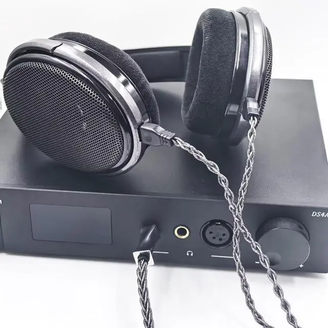Alt view image 3 of 6 - HD650 Audio Cable 8N Single Crystal Silver-Plated Mixed Cord Compatible with Sennheiser HD600 HD580 HD660S HD6XX HD565 HD545 Headphones 4.4mm Plug
