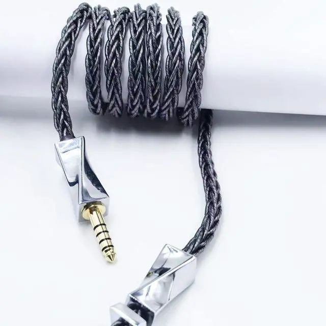Alt view image 4 of 6 - HD650 Audio Cable 8N Single Crystal Silver-Plated Mixed Cord Compatible with Sennheiser HD600 HD580 HD660S HD6XX HD565 HD545 Headphones 4.4mm Plug