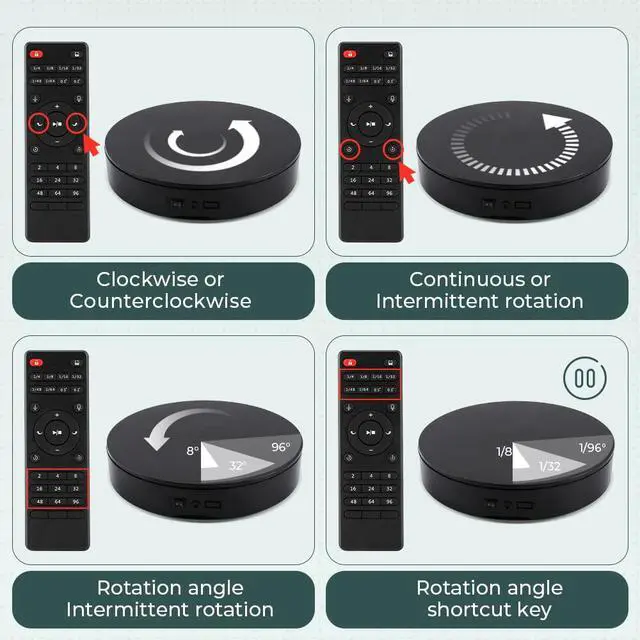 Alt view image 5 of 6 - Photography Turntable 13.7inch/110lb with Remote Control | Motorized Rotating Display Stand, 360 Degree for Product Photography, Video Shooting, 3D Scanning and Commercial Exhibition